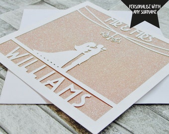 Biglietto di nozze personalizzato con intaglio di carta, biglietto di anniversario di matrimonio con taglio laser, biglietto di fidanzamento, biglietti con intaglio di carta per novelli sposi