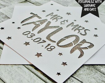 Biglietto di nozze personalizzato con intaglio di carta, biglietto di anniversario di matrimonio con taglio laser, biglietto di fidanzamento, biglietti con intaglio di carta per novelli sposi