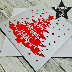 Personalised Christmas Card, Personalised Name Christmas Card, Christmas Card, Personalised Card, Christmas, Xmas Card, Lasercut, Handmade