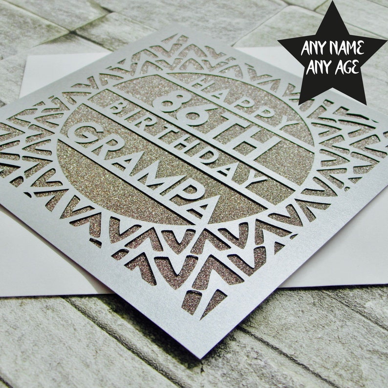 Personalised Birthday Card Personalised Happy Birthday Card Happy Birthday Card 18th 21st 30th 40th 50th 60th Lasercut Handmade Papercut