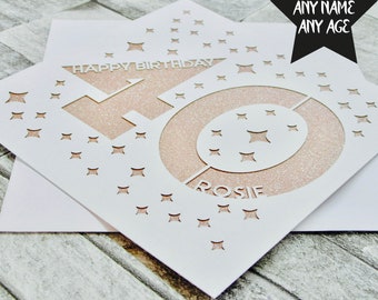 Personalised Birthday Card, 40th Happy Birthday Card, Custom 40th Birthday Card, Age Card, Milestone Birthday Card, Papercut Birthday Card