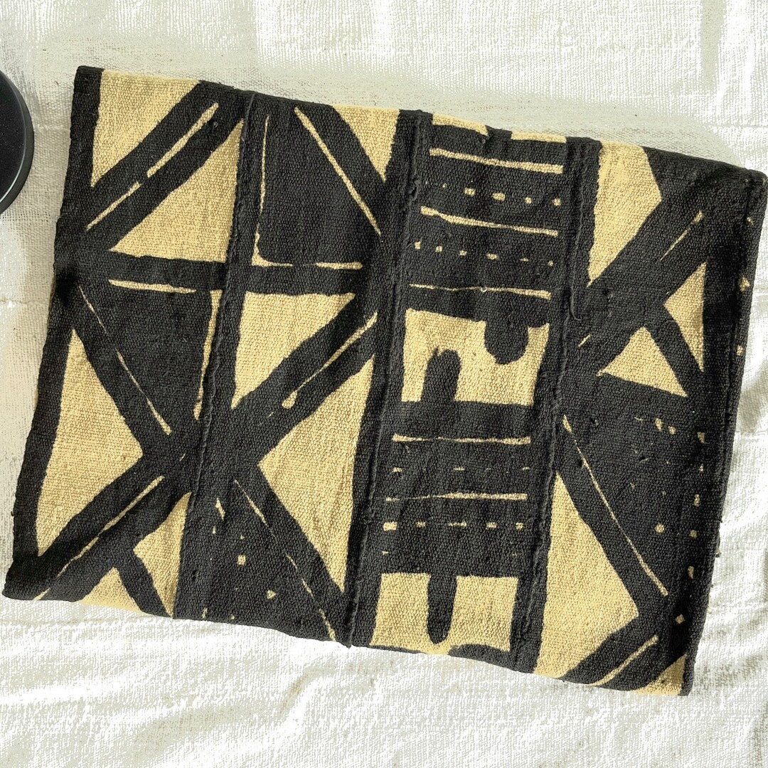 MUD CLOTH | 61” X 41.50” Black + Gold Mali Bògòlanfini Mud Cloth ...