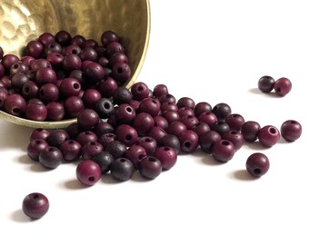 DYED BONE BEADS | 8mm Dyed Bone Beads in Plum Purple (Package of 50)