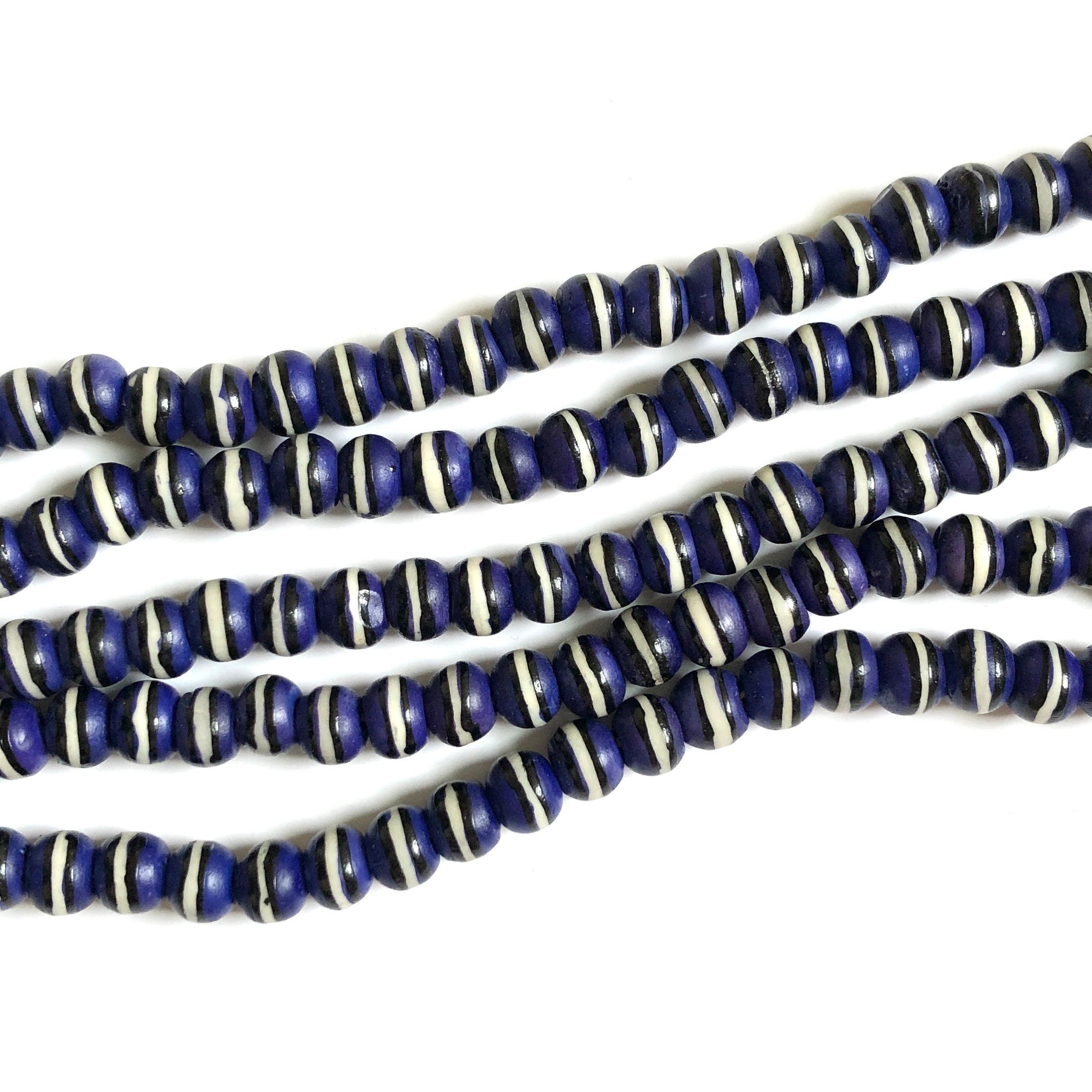 8x7mm Blue Dyed Bone Beads-0370-67