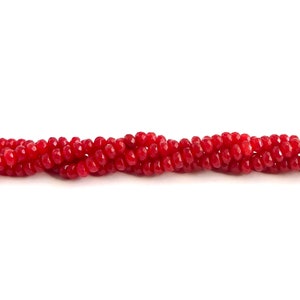 JADE BEADS | 6x4mm Tomato Red Faceted Rondelle Jade Beads (14.75&quot; Strand)