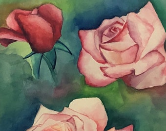 rose study no giclee fine art print of watercolor painting 56