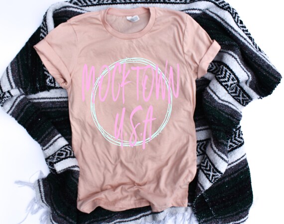 Bella Canvas 3001 Heather Peach Unisex T Shirt Flat Lay Fall Etsy