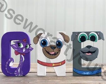 Puppy Dog Pals Custom Paper Mache Letters and Numbers