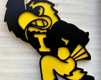 Iowa Hawkeyes Metal Wall Decor: Licensed Fighting Herky *Licensed*