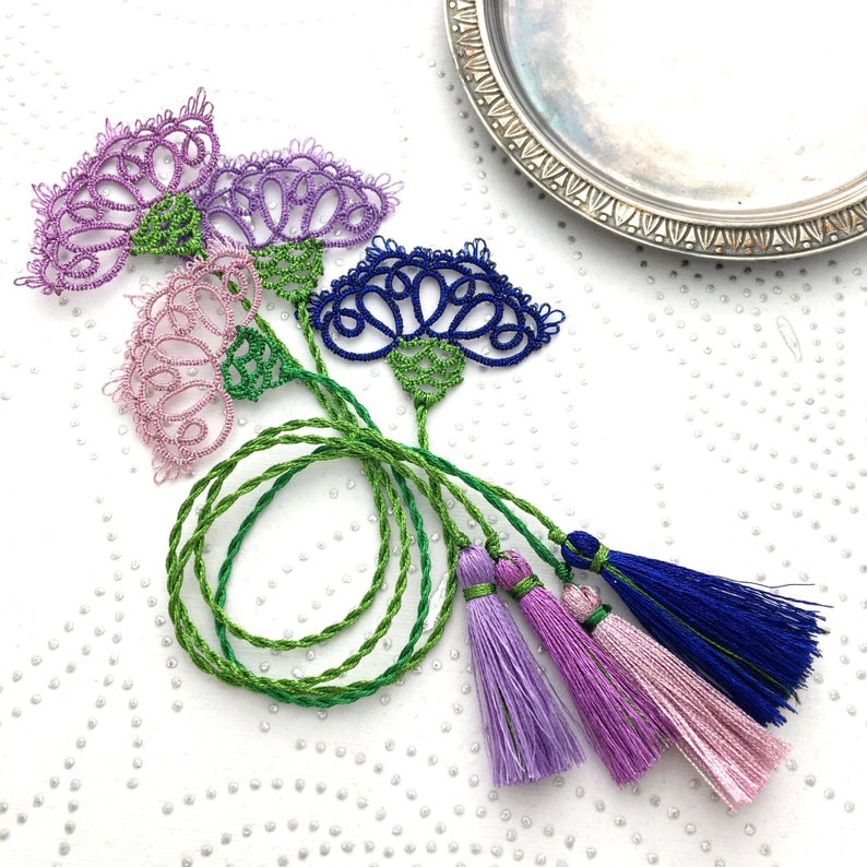 Bookmark Cornflower Tatting Shuttle Tutorial Tatting Pattern Etsy