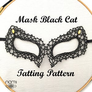 Tatting pattern for masquerade carnival mask, tatting shuttle visual pattern in pdf file