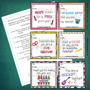 24 Teacher Appreciation Gift Tags Vol. 1-4 Bundle PRINTABLE Lunch Box ...