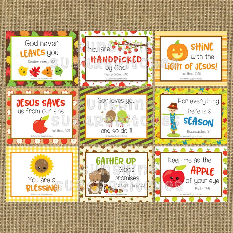 Autumn Fall Lunchbox Notes Vol 5 Faith PRINTABLE Lunch Box Etsy