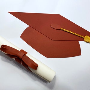 Edible Custom Colors Graduation Cap and Diploma Fondant Cake Toppers