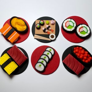 Edible Fondant Sushi Themed Cupcake, Cookie or Cake Toppers