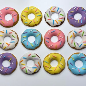 Edible Fondant Doughnut Cupcake or Cake Toppers - Custom Colors