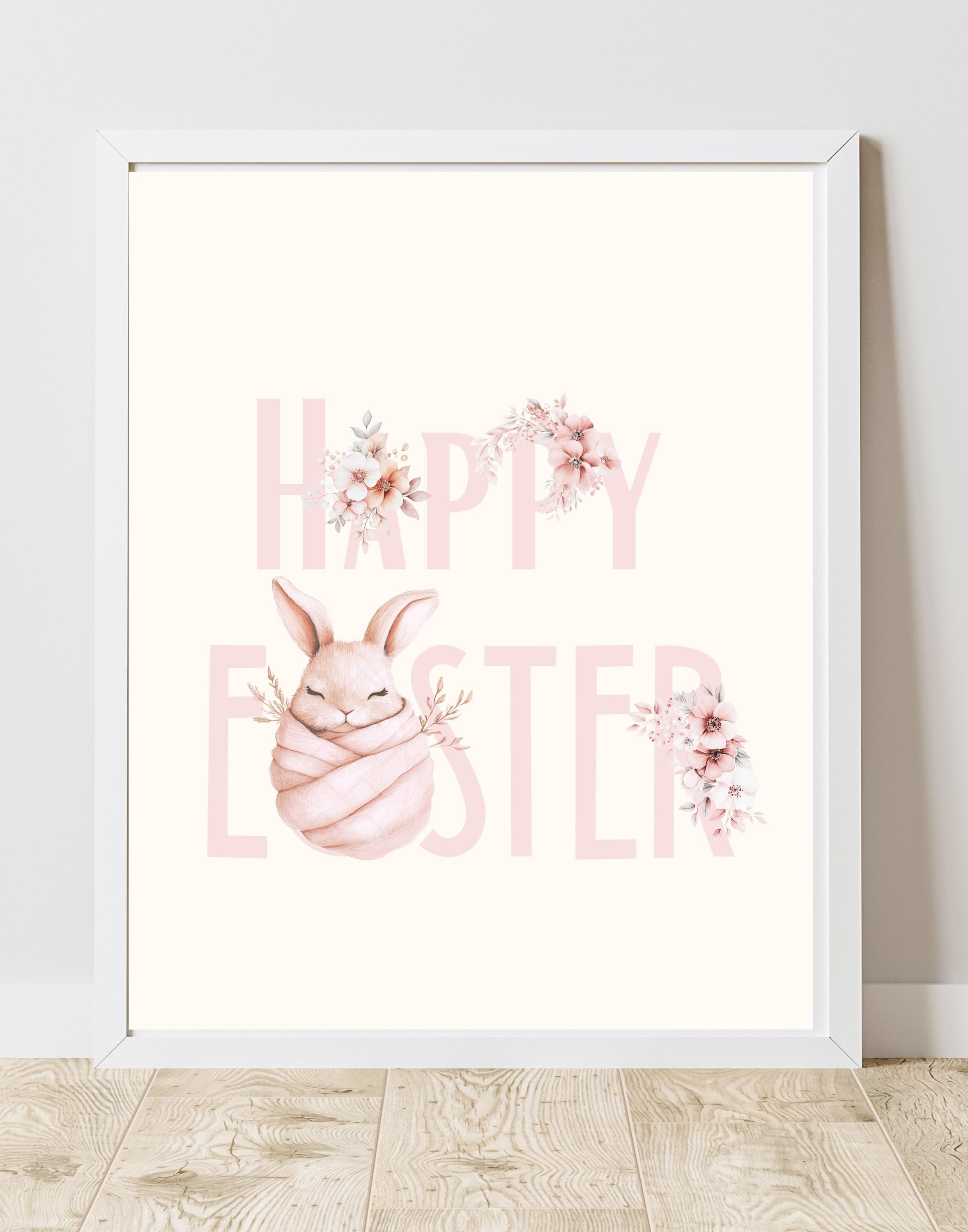 Klassisches Oster-Hofschild 'Happy Easter' Mit Pfählen - Rasendekoration, 43,2 X 33 Cm, Wetterfest, Rosa