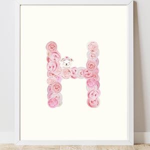 ABC poster H, alphabet, letter poster H, capital letter H, kids room decor, learning poster, kids gift, digital print, instant download