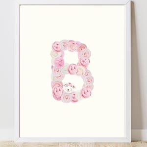 Alphabet poster B, letter poster B, ABC nursery decor, learning poster, capital letters B, kids gift, kids, digital print, instant download