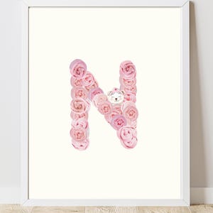 Capital letter N, ABC poster N, letter poster N, kids room decor, learning poster, alphabet, kids gift, digital print, instant download