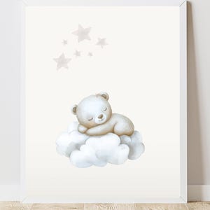 Little bear A4, children's room poster, cute teddy bear poster, nursery decor, kids birthday gift, Scandi, digital print, instant download