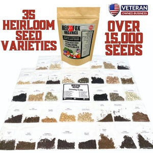 Heirloom vegetable seed collection 35 varieties now with over 15,000+ seeds seed bank seed vault Heirloom seeds vegetable seeds seed kit