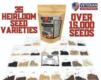 Heirloom vegetable seed collection 35 varieties now with over 15,000+ seeds seed bank seed vault Heirloom seeds vegetable seeds seed kit