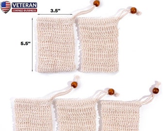 sisal soap bag 5 pack exfoliating soap saver bags