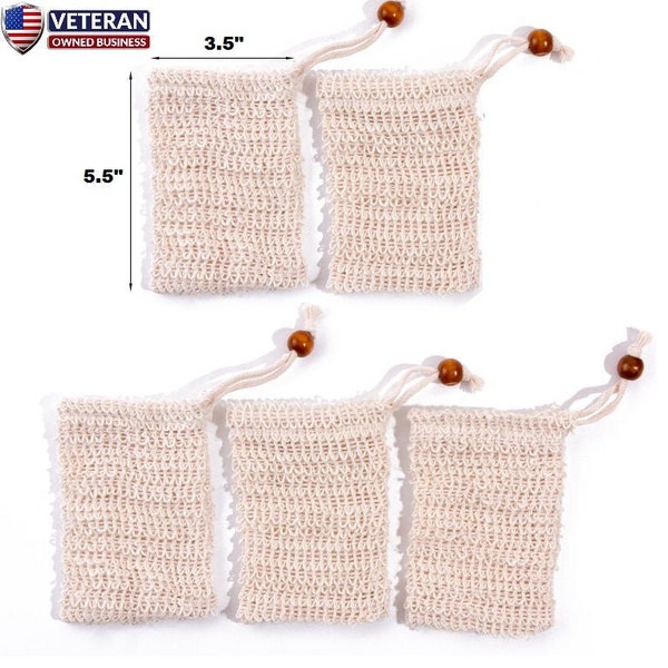 sisal soap bag 5 pack exfoliating soap saver bags