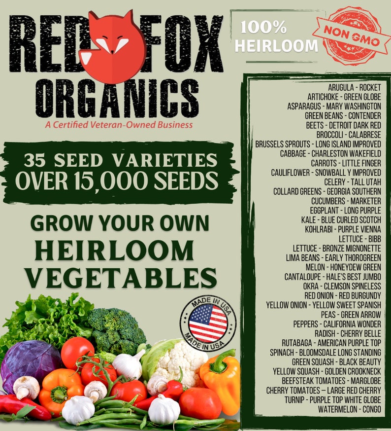 Heirloom vegetable seed collection 35 varieties now with over 15,000 seeds seed bank seed vault Heirloom seeds vegetable seeds seed kit image 2