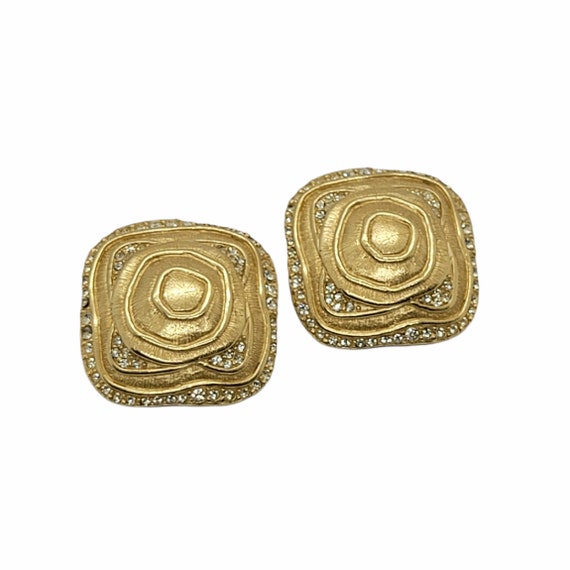 Marcella Saltz for TRIFARI gold tone square shape… - image 3