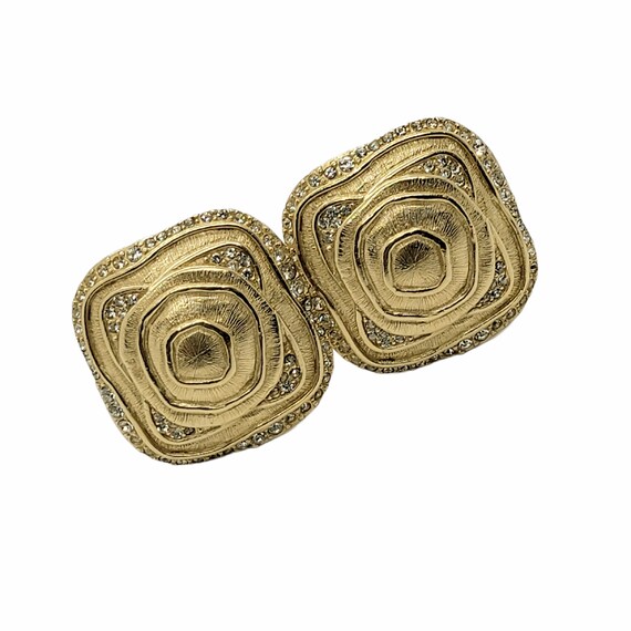 Marcella Saltz for TRIFARI gold tone square shape… - image 2