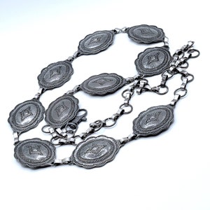 OVal Silver Tone Concho Belt KALIFANO | 42 main image 4