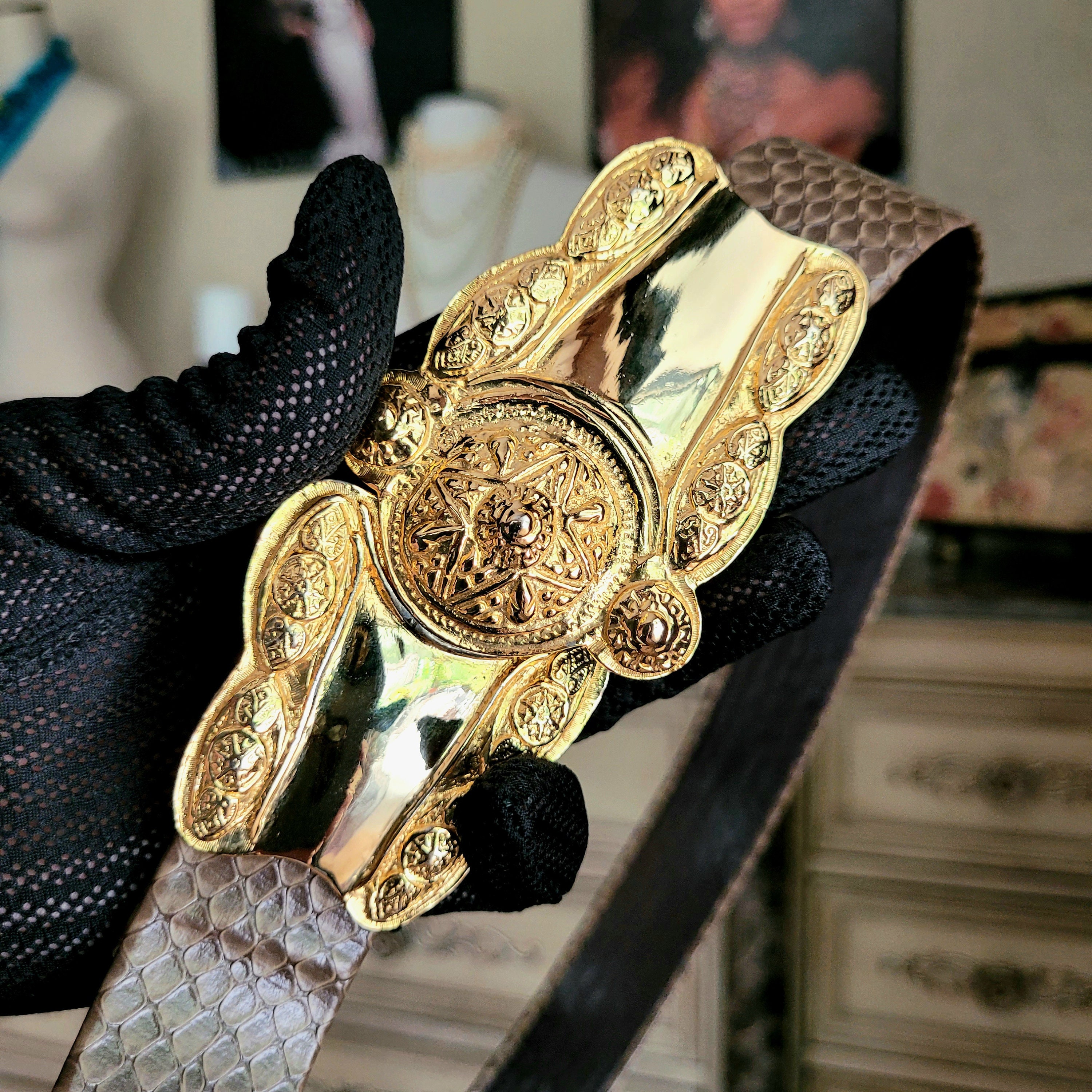 Versace Medusa Belt Buckle Versace Snake Belt VINTAGE Versace Belt