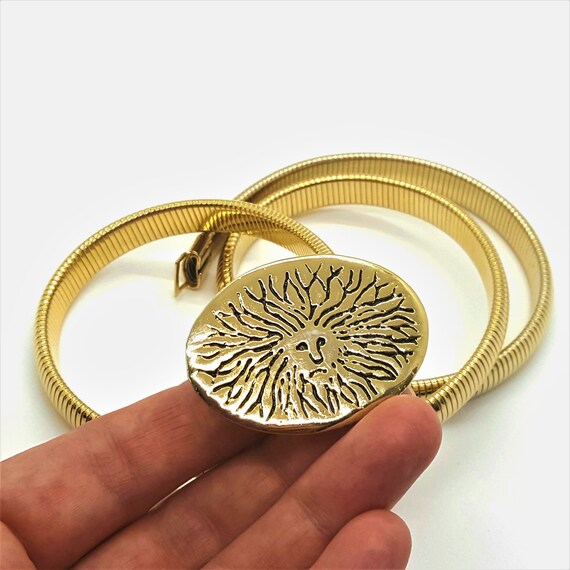 Vintage ANNE KLEIN Gold Omega Chain Belt Iconic Lion Head 