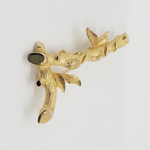 Vintage bamboo style initial L letter brooch Moth… - image 7