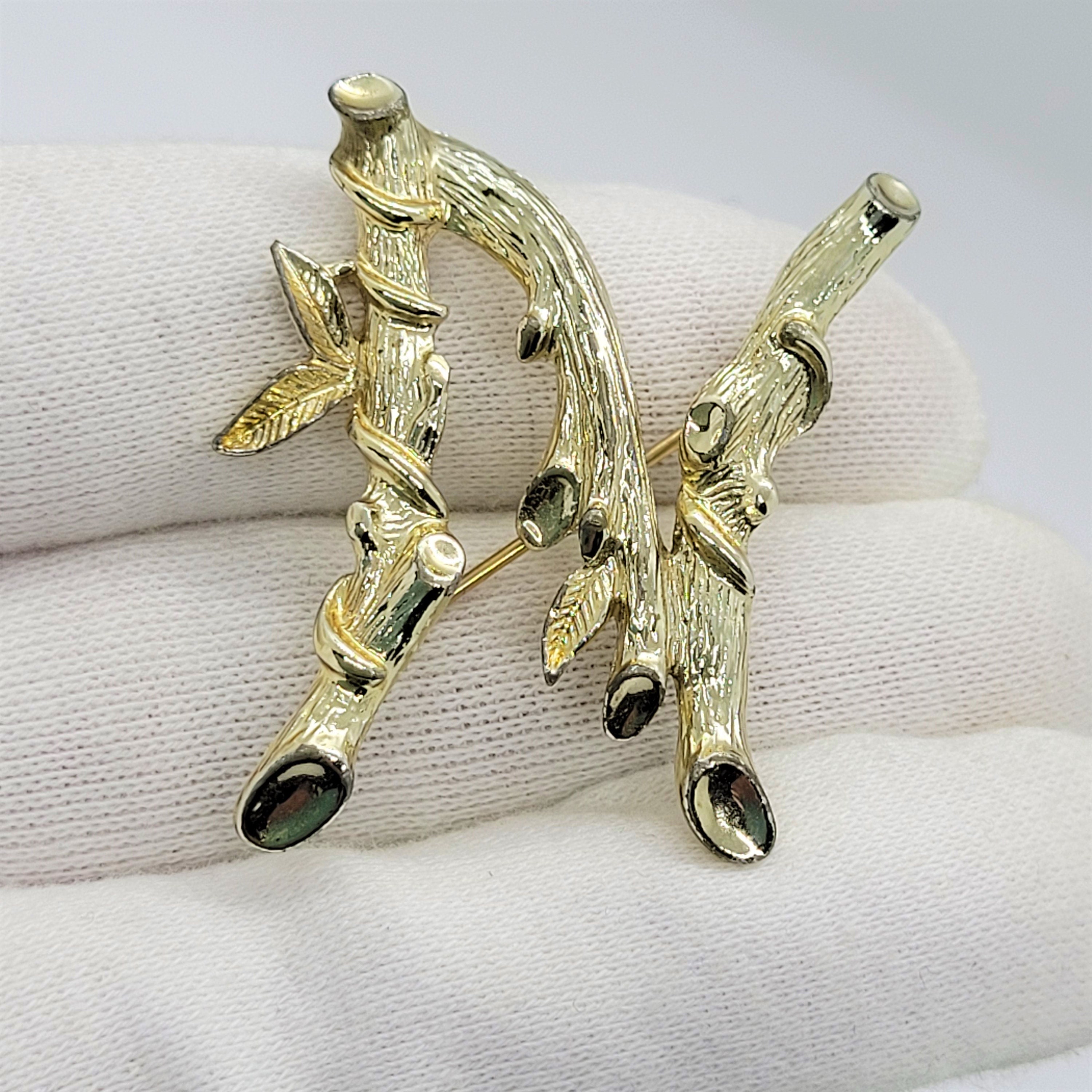 ヴィンテージ竹製イニシャル N 文字ブローチ 母の日ギフト ママへの