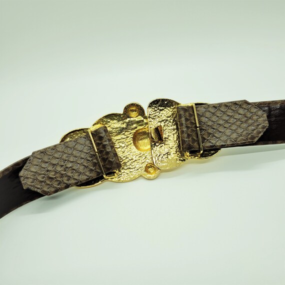 Vintage Signed GAY BOYER Belt With Huge Gold Tone Removable  display picture 2
