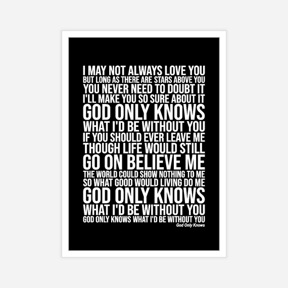 Song With Lyrics God Only Knows Health Tips Music Cars And Recipe