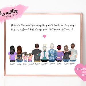 Personalized BIG FAMILY Memorial Gift, Passed Away Member, Custom Big Family Portrait, Up to 10 Members, Only Digital Copy