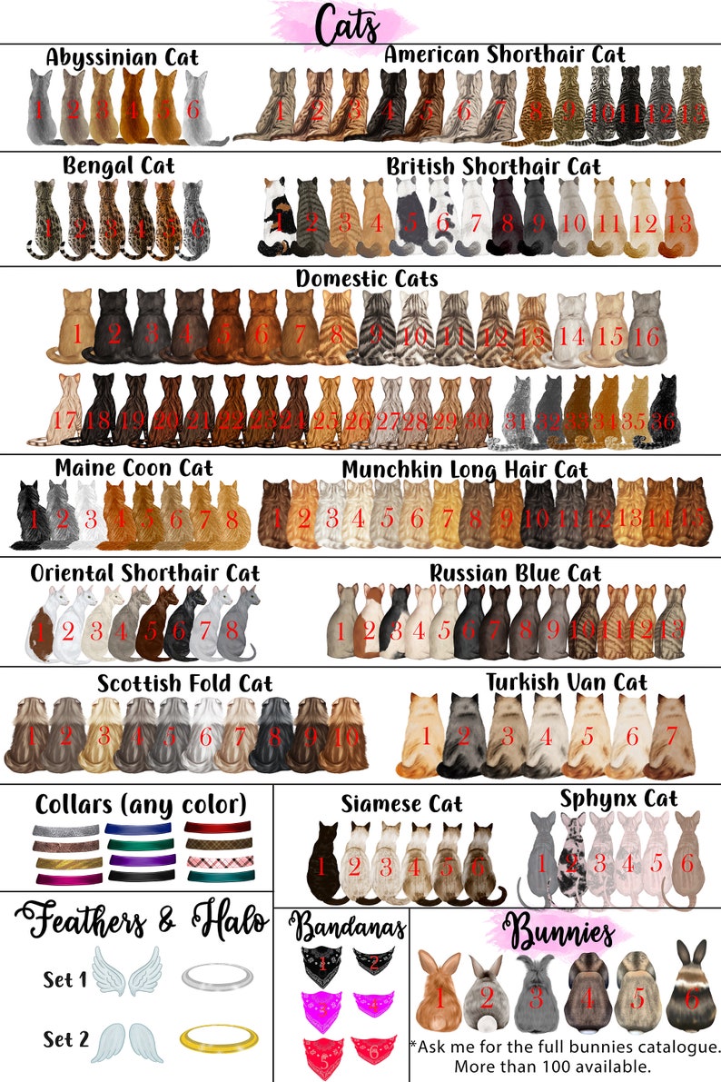 Custom BIG FAMILY Portrait With Pets Unique Personalised Gift family