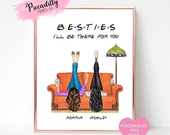 Bester Freund Geburtstag Geschenkidee - personalisierter Druck - benutzerdefinierte BFF Porträt - Seelenschwestern - Einzigartige Freunde inspiriert Geburtstagsgeschenk - NUR DIGITAL