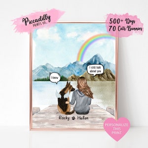 Presente personalizado em memória de cachorro, mãe de cachorro, mãe que ama cachorros, retrato de cachorro personalizado, eles ainda falam sobre você, impressão digital