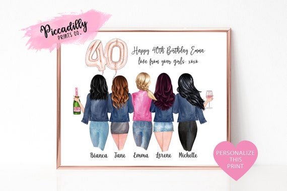 Impression Personnalisée "Bestie" - Cadeau Pour Meilleure Amie, Soeur, Maman - Format A4