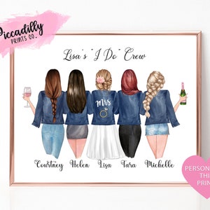 Custom Bachelorette Party Print - Personalized Gift - Wedding Gift- Brides I Do Crew - Bridesmaids - Digital Print