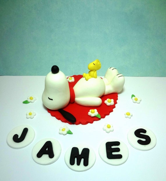 Fondant Snoopy Cake Topper Edible Birthday Cake Topper Etsy