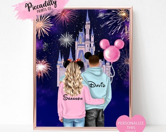 Personalised Disney Card Couple Anniversary Wedding Engagement Birthday