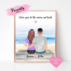 Custom Couple Print - Valentines Day Gift - Personalised Anniversary Gift - For Him For Her - Family Girlfriend Boyfriend Gift -Digital File