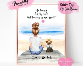 Personalisierte Hund Mama Gedenkdruck - Hundebesitzer Haustier Liebhaber Geschenk - Haustier Verlust Sympathie - Im Himmel Haustier Porträt - DIGITALE DATEI