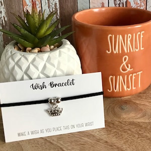Krone Wunscharmband - Charm Wildleder Armband